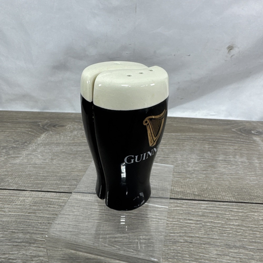 Vintage Guinness Salt and Pepper Shakers Beer Glass Shaped Porcelain